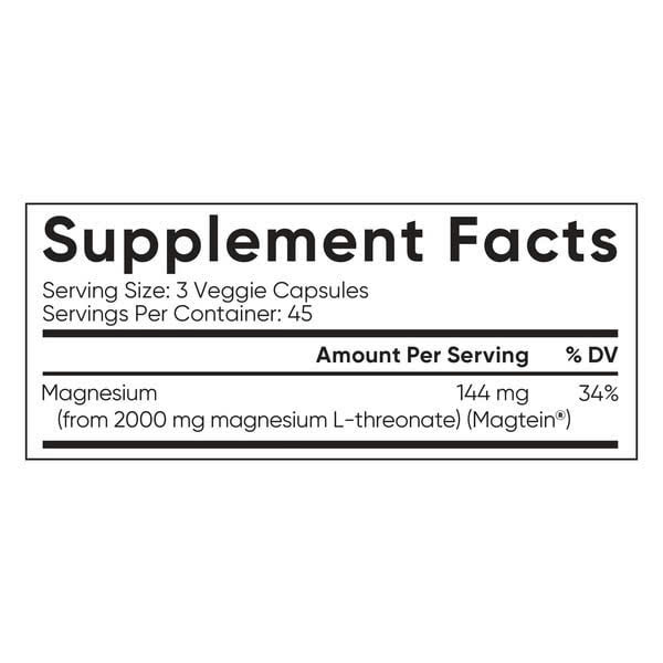 Viên uống bổ sung Magie Sports Research Magtein Magnesium L-Threonate 2000mg - Hỗ trợ sức khỏe não bộ, cải thiện giấc ngủ -135 viên