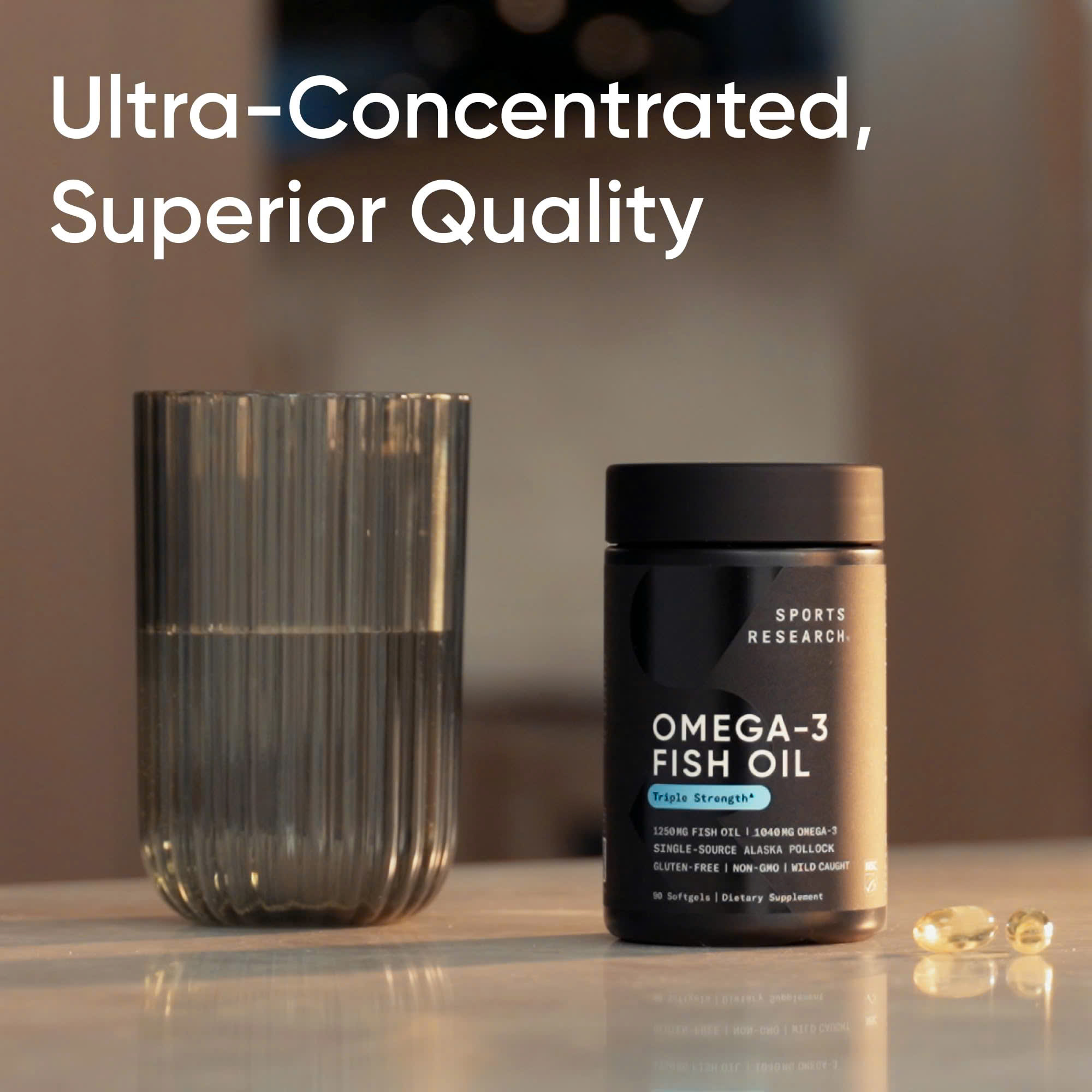 Dầu cá Sports Research Omega-3 Fish Oil Triple Strength –  Bổ sung Omega-3 chất lượng cao, hỗ trợ tim mạch và sức khỏe tổng thể mỗi ngày -150 viên