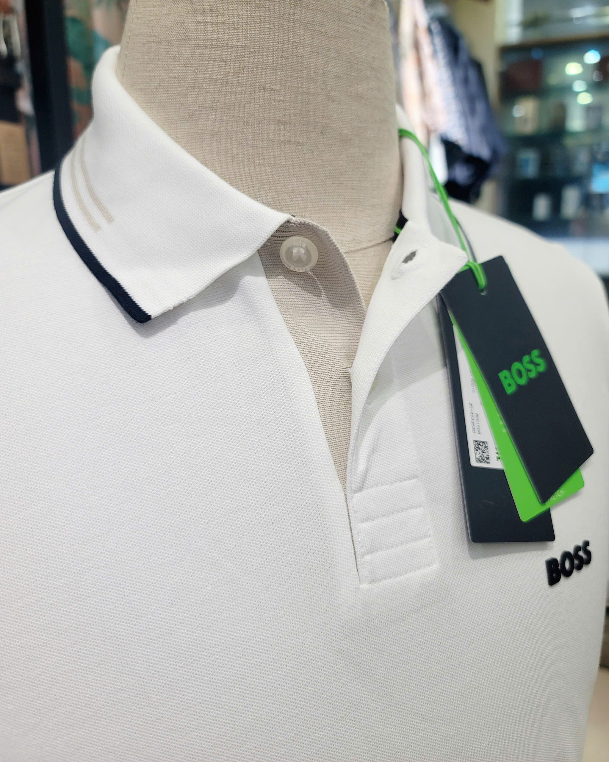 BOSS Mens Paul Polo Shirt Slimfit - White