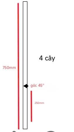 Bản vẽ cắt inox 4 cây dùng để tính mét cắt