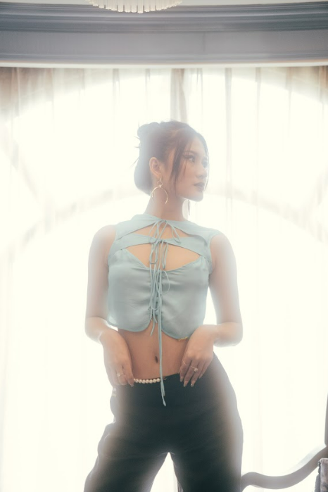 Edgy Pearl-string pants