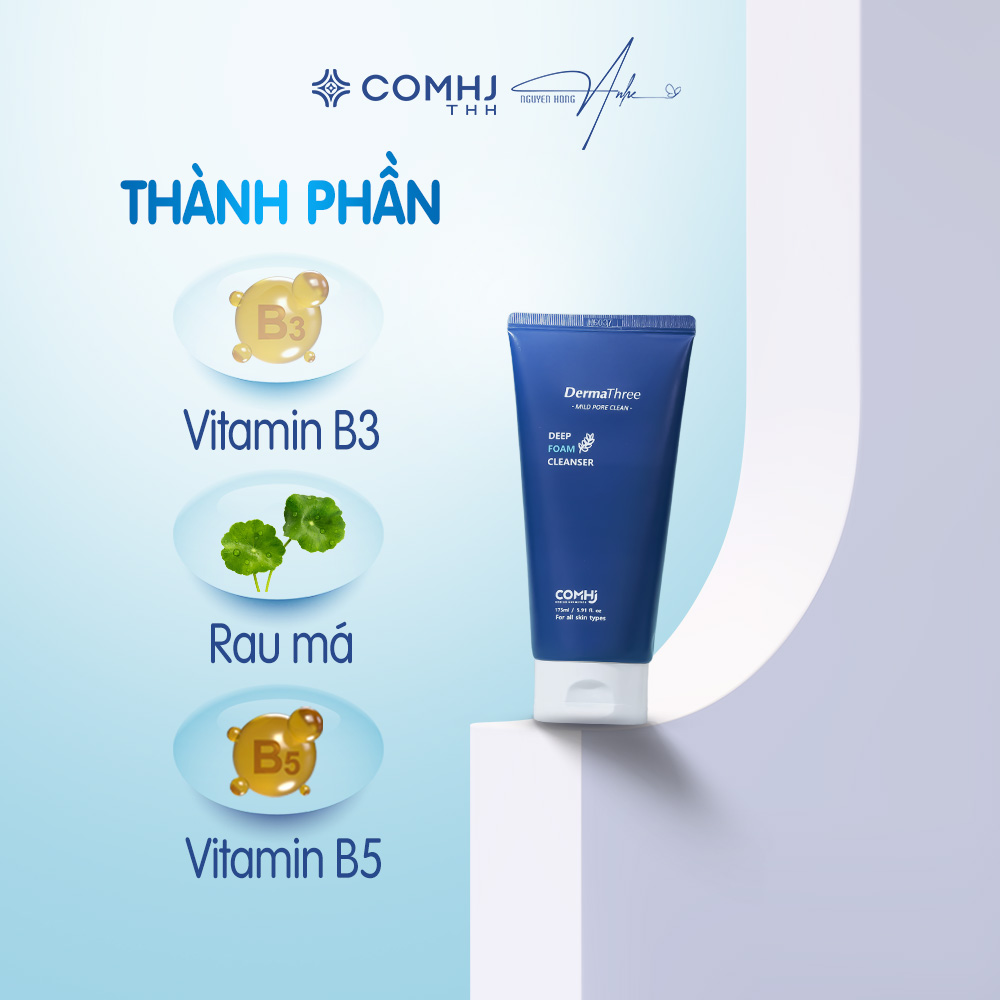 SỮA RỬA MẶT DƯỠNG TRẮNG COMHI DERMATHREE