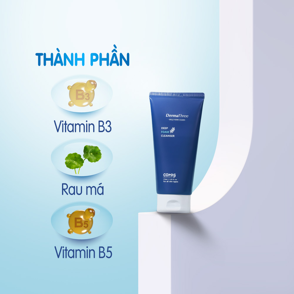 SỮA RỬA MẶT DƯỠNG TRẮNG COMHI DERMATHREE