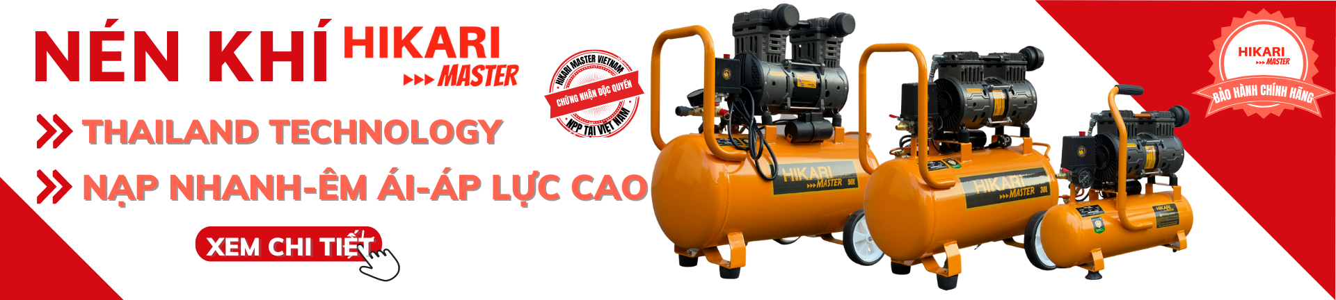 Máy nén khí Hikari Master Thailand, Máy nén khí Thailand, Máy nén khí Thái Lan, Máy nén khí trả góp