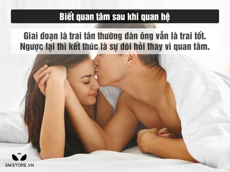 Trai tân biết quan tâm bạn gái sau khi quan hệ