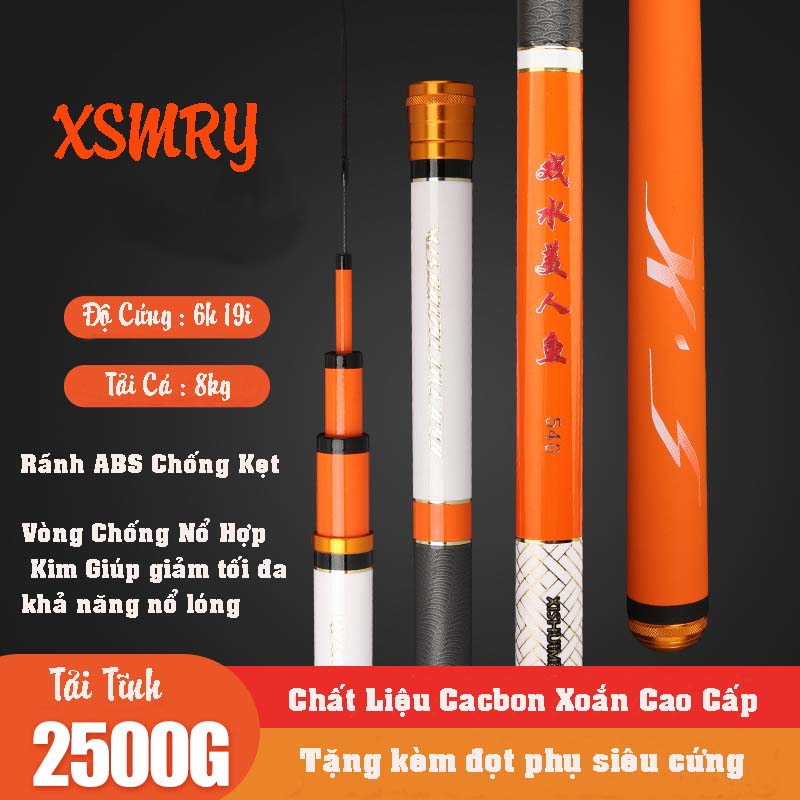 Cần câu tay Cacbon Xoắn Cao Cấp XSMRY ( tặng kèm đọt )