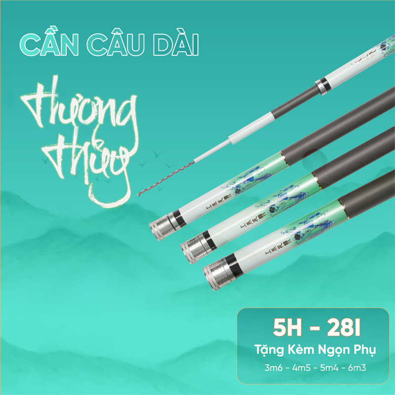 Cần Câu Tay Hương Thủy 5h 28i ( Tặng kèm đọt Rin)