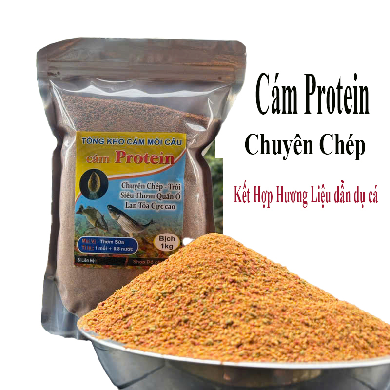 (Bịch 1kg) Mồi Câu Protein Chuyên Chép, Trôi , Mùi Thơm  Đặc Trưng Không cần tinh mùi