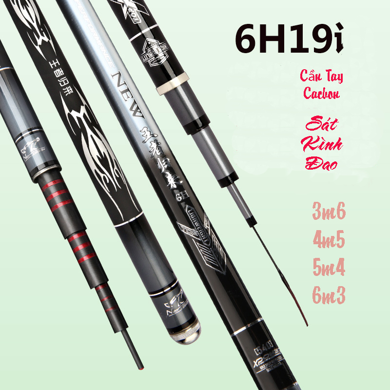 Cần Câu Tay Cacbon Sát Kình Đao 6h 19i ( kèm đọt phụ)