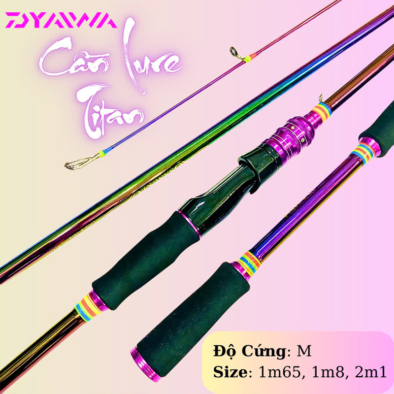 Cần Lure Full Titan Daiwa Độ Cứng M, có máy đứng và máy ngang, Phiên Bản 2024