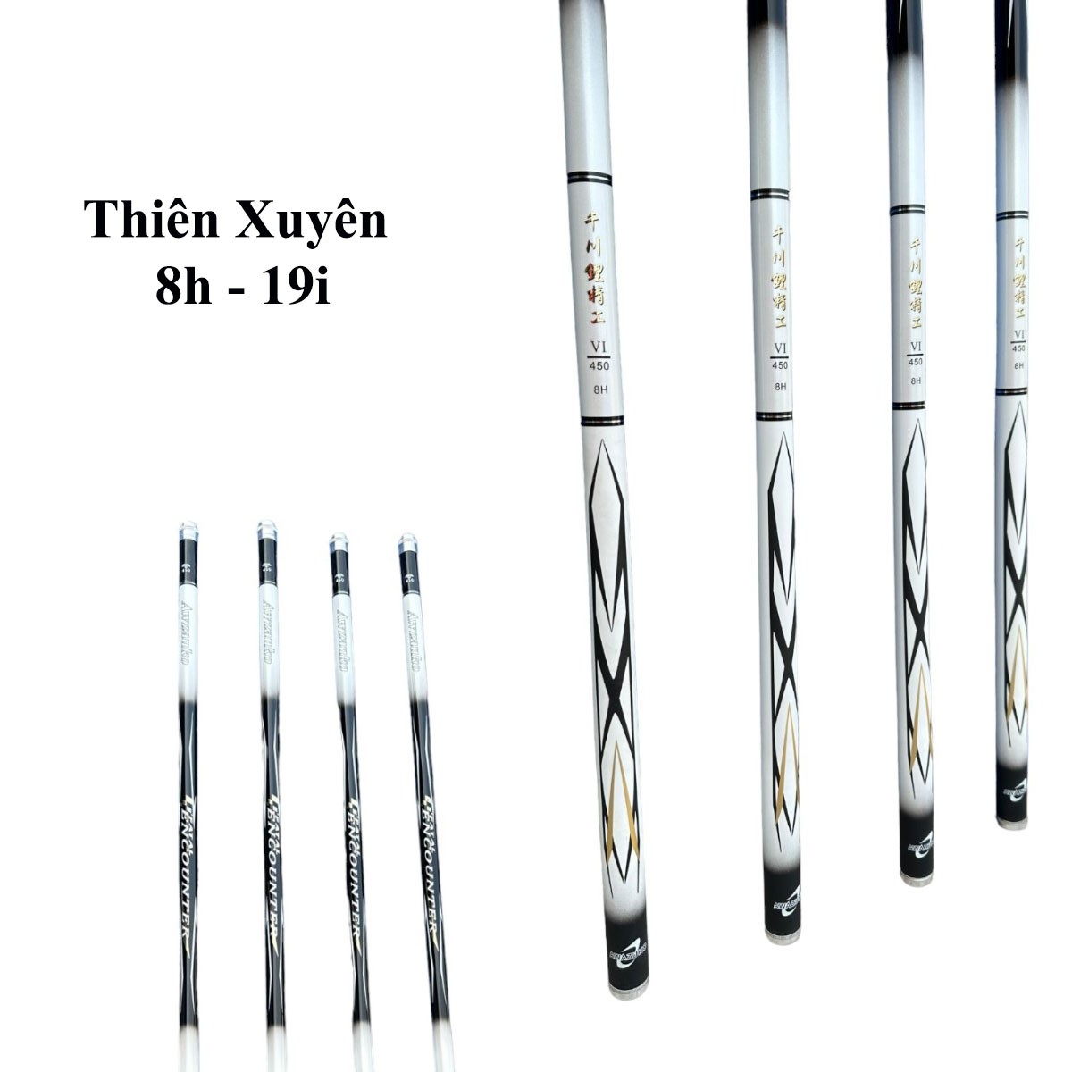 Cần câu Tay Thiên Xuyên 8h độ cứng 8h - 19i  ( Kèm Đọt Phụ Và Trục 3260 )