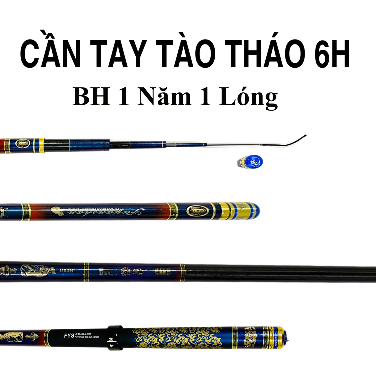 Cần Câu Tay Tào Tháo Chính Hãng FYS độ cứng 6h - 19i  ( Kèm Đọt Phụ Và Trục ) - BH 1 Năm 1 Lóng Trừ Lóng Gốc