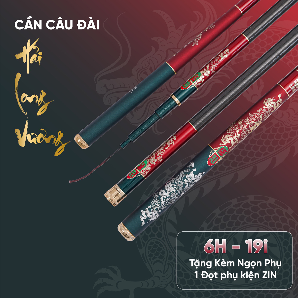 Cần Câu Tay Hải Long Vương ( Tặng Kèm Đọt Rin ) Độ Cứng 6h - 19i
