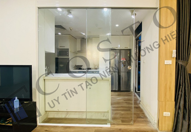 Cửa kính cường lực lùa an toàn, thẩm mỹ hiện đại