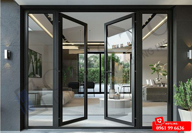 Mẫu cửa đi 2 cánh nhôm Xingfa hệ 55