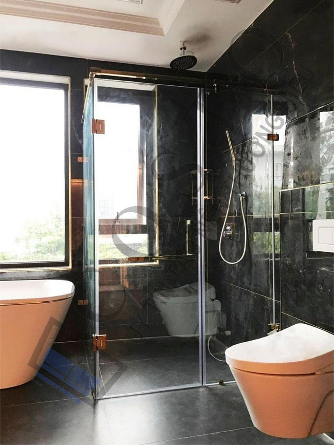 Cửa kính phòng tắm 90 độ