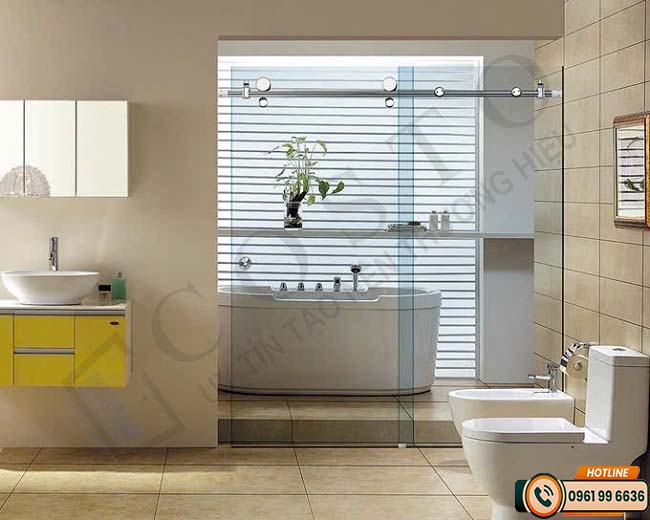 cửa kính phòng tắm cửa lùa