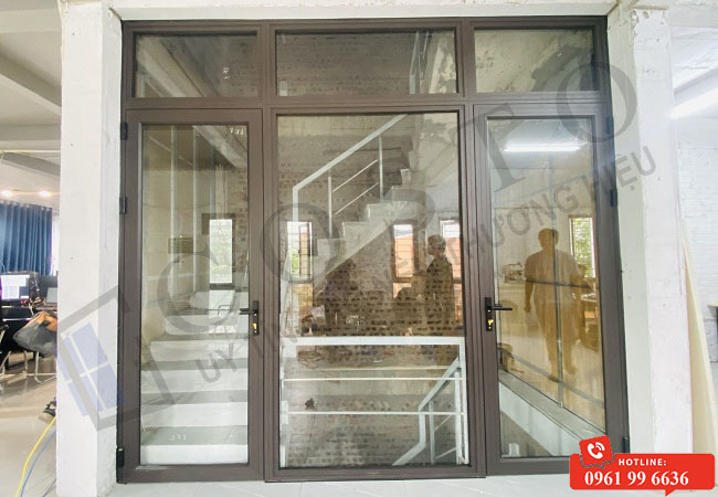 cửa nhôm vát cạnh hệ 55