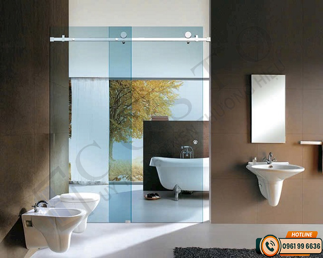 Giá vách kính phòng tắm cửa lùa