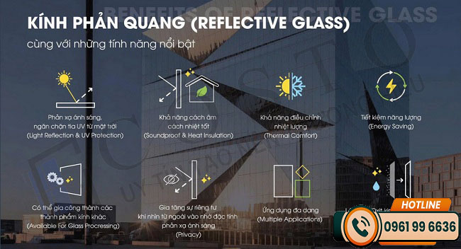 Kính phản quang chống nóng