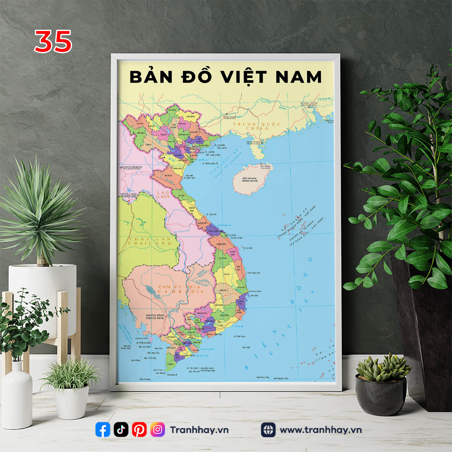 Tranh Treo Tường TDL035: Bản Đồ Việt Nam Tranh Treo Tường Tdl035: Bản Đồ Việt Nam