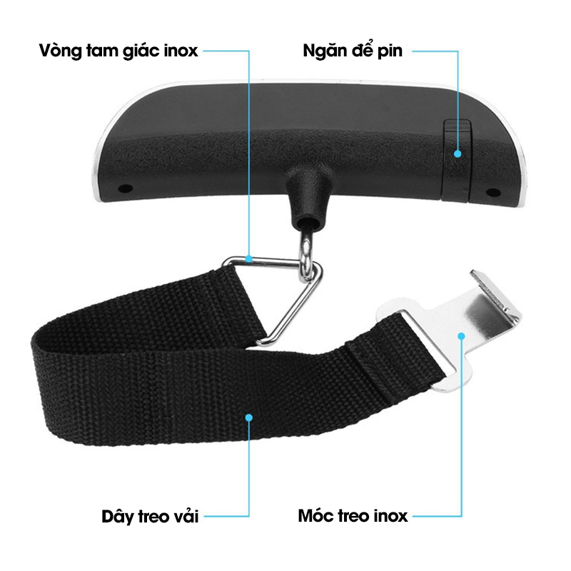 Cân cầm tay di động QJ-T8, cân treo hành lý, hàng chuyển phát nhanh 50kg