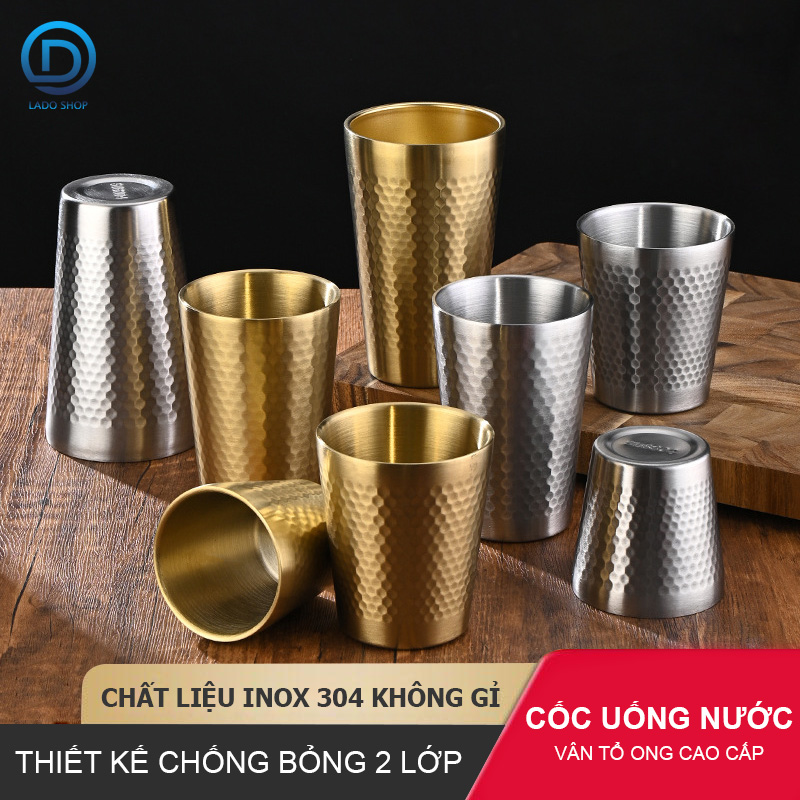 Cốc nước uống bia, cafe, uống trà chuẩn inox 304 2 lớp