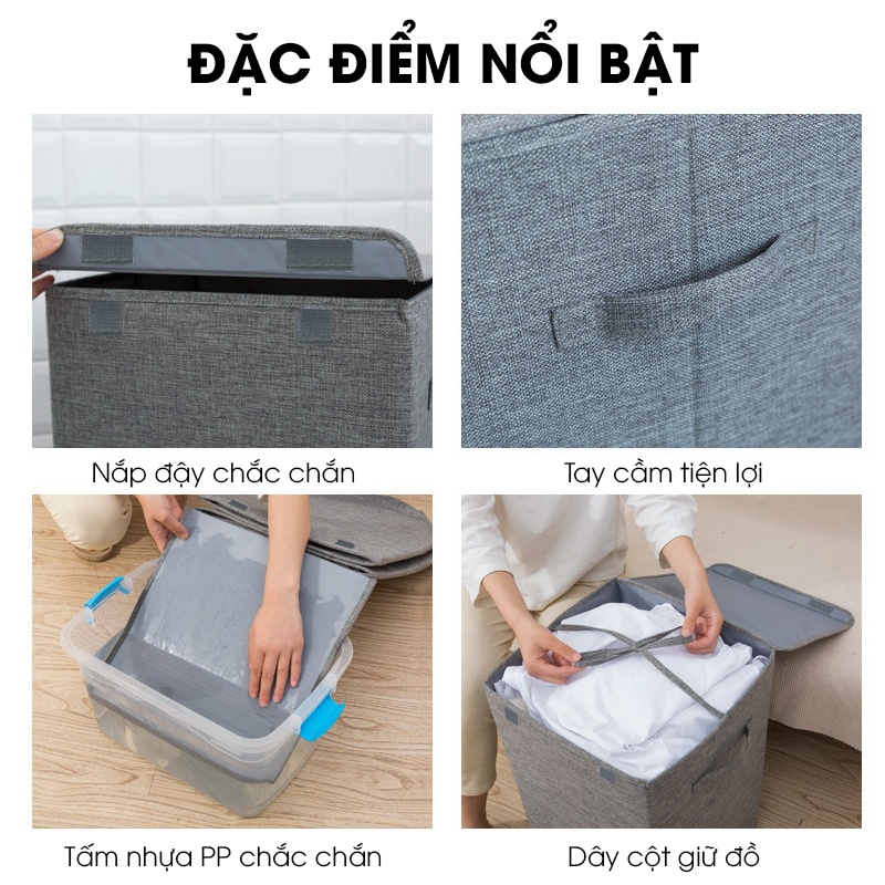 Giỏ đựng đồ bẩn, thùng đựng quần áo bẩn gấp gọn LH-3125 vải không dệt chất lượng cao