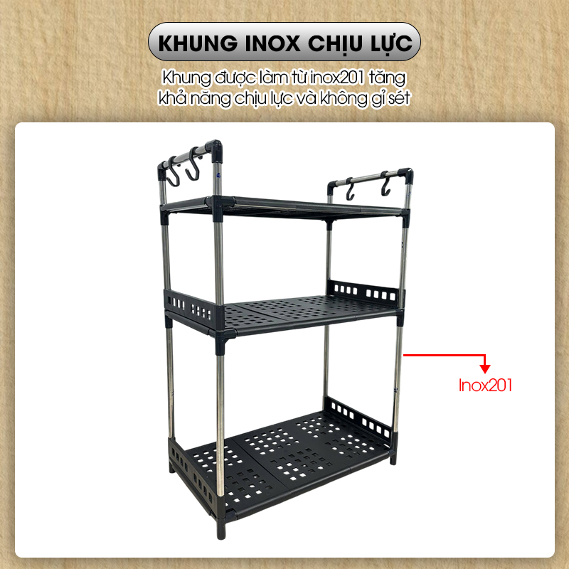 Kệ để gia vị nhà bếp khung inox chịu lực LD-3640