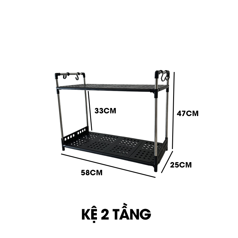 Kệ nhà bếp, kệ để đồ gia dụng nồi cơm điện, lò vi sóng, nồi chiên không dầu LD-3642, khung inox không rỉ chịu tải lớn