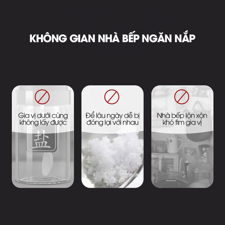 Hủ gia vị thủy tinh 350ml có thể điều chỉnh độ dài của muỗng TLG042-1