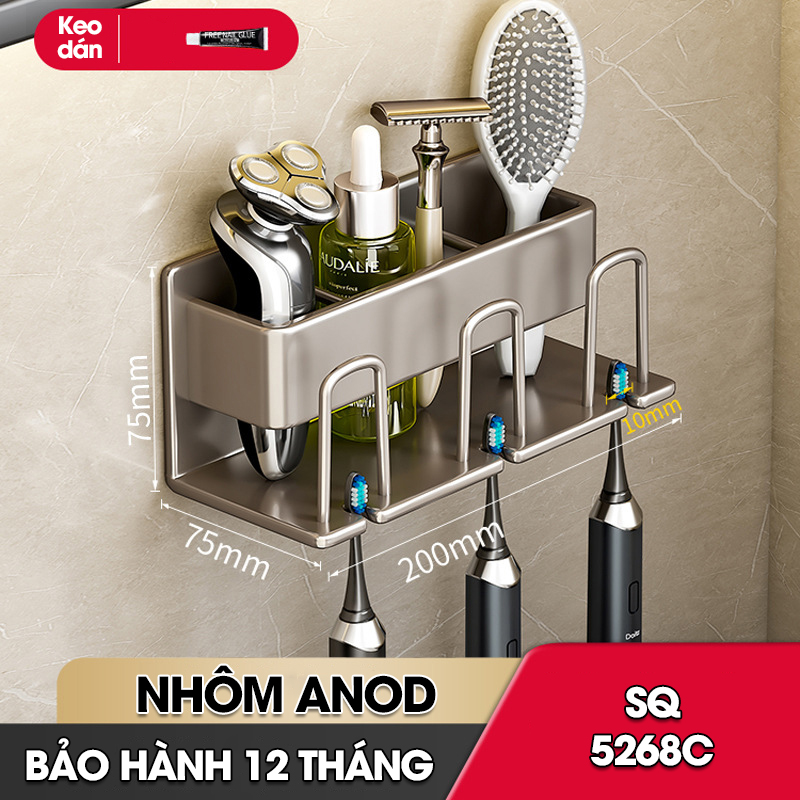 Kệ treo bàn chải và cốc đánh răng kèm cốc SQ-5268C