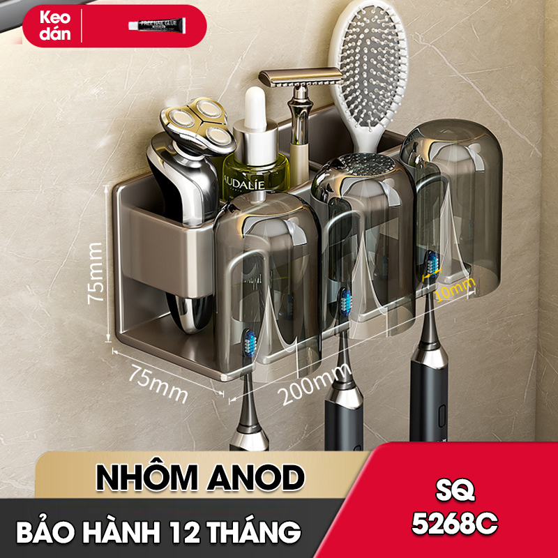 Kệ treo bàn chải và cốc đánh răng kèm cốc SQ-5268C