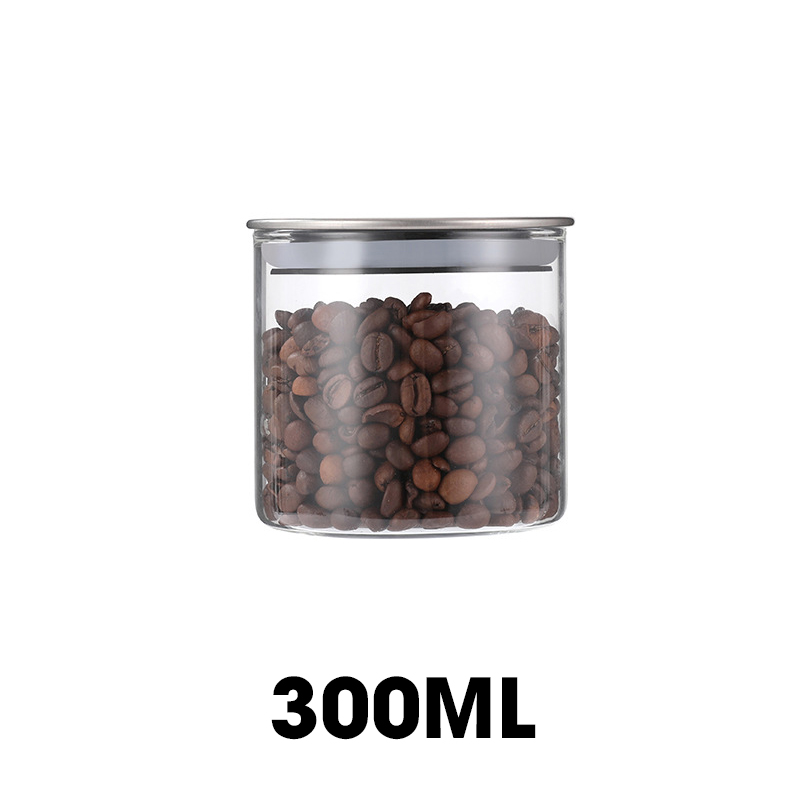 Hủ đựng trà thủy tinh, hủ đựng ngủ cốc nhà bếp, đồ ăn nhẹ snack, hủ gia vị có nắp bằng INOX cao cấp MFG-006