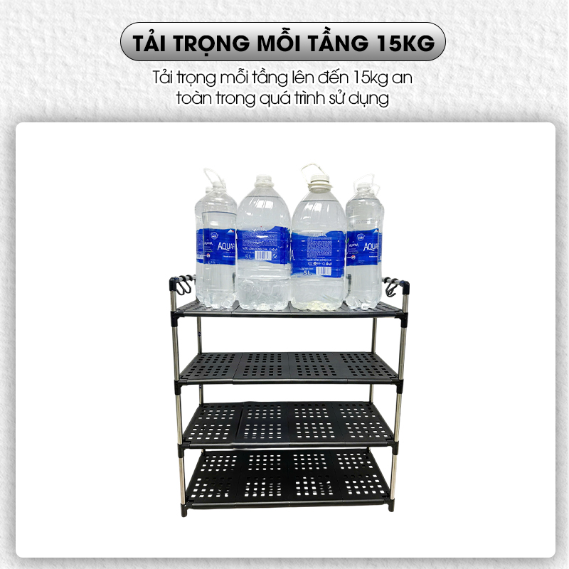Kệ giày dép nhiều tầng khung inox chịu lực LD-3545