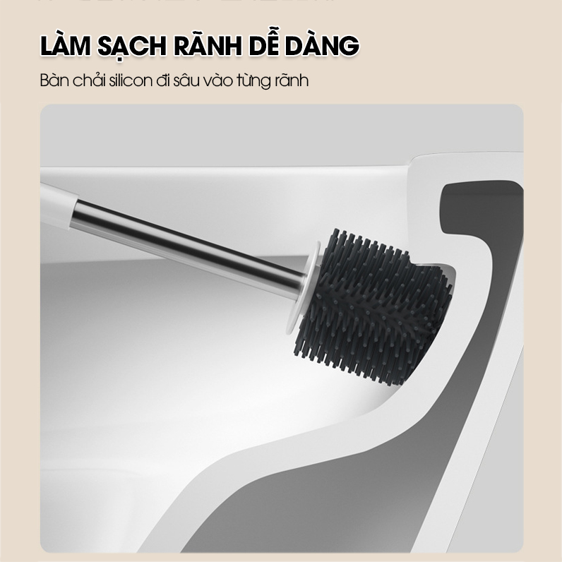 Cọ chà bồn cầu toilet đầu silicon LD-8101
