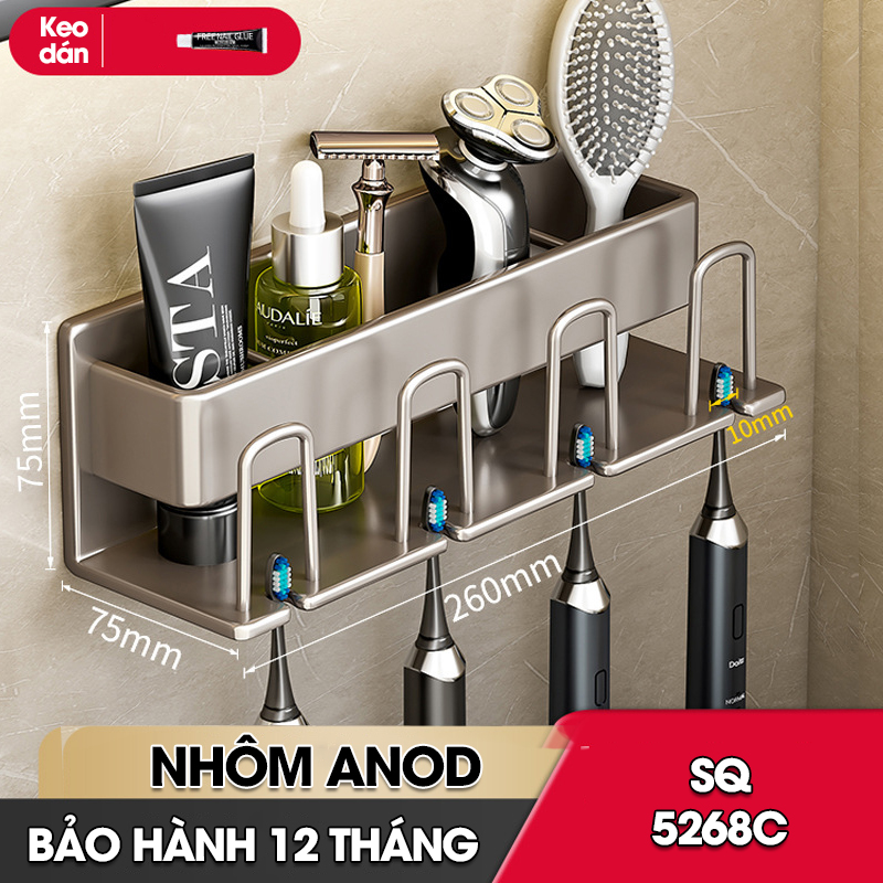 Kệ treo bàn chải và cốc đánh răng kèm cốc SQ-5268C
