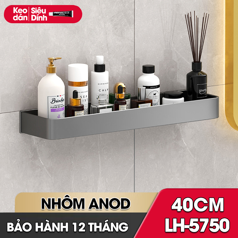 Kệ dán tường LH-5750 nhà tắm nhà bếp Bathroom Kitchen Nhôm Anod không rỉ + tặng kèm keo dán, tắt kê và vít