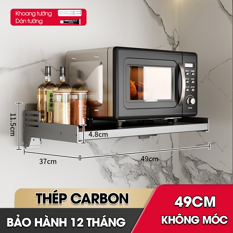 Kệ lò vi sóng, kệ gia vị kệ nhà bếp treo tường SQ-6188 thép carbon không rỉ