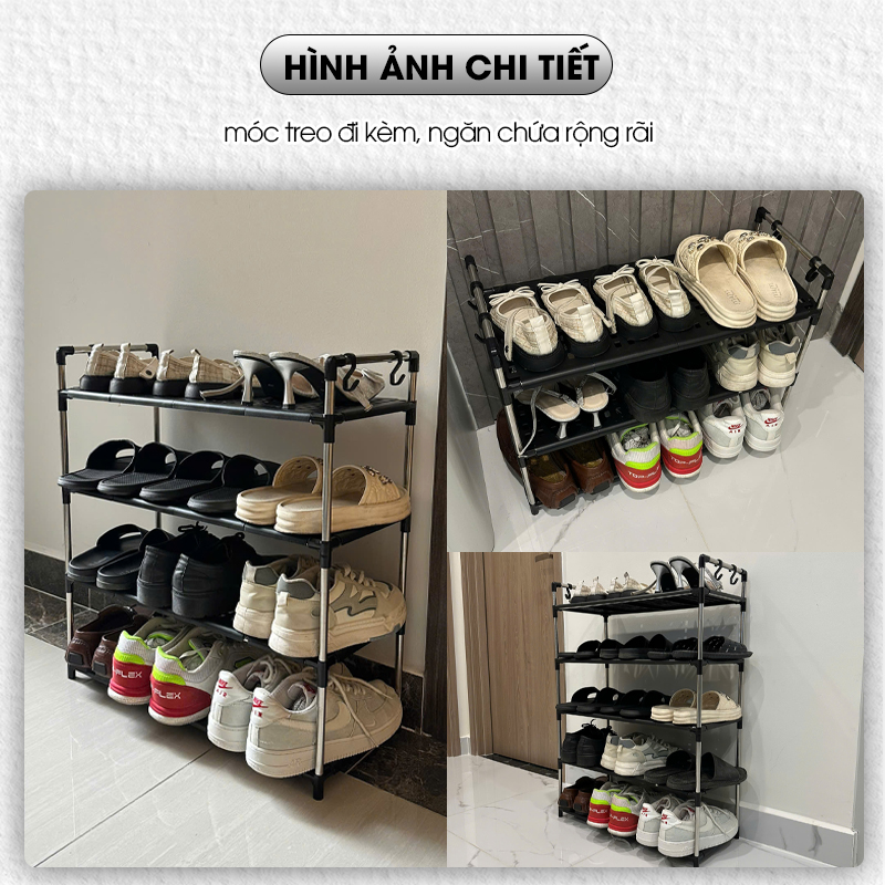 Kệ giày dép nhiều tầng khung inox chịu lực LD-3545