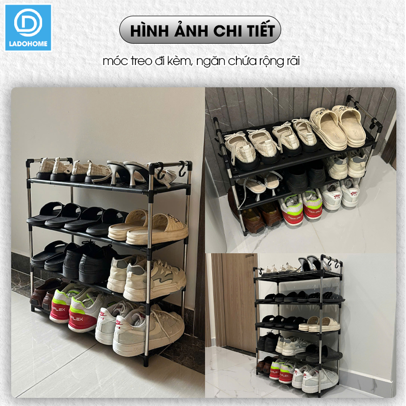 Kệ giày dép nhiều tầng khung inox chịu lực LD-3545