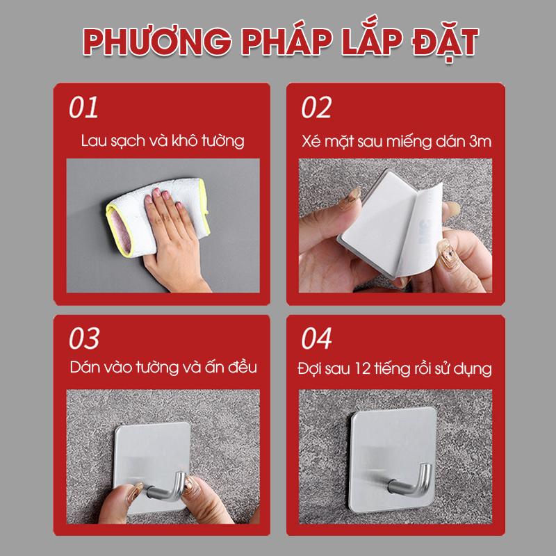 Móc dán tường móc treo đồ INOX 304 không rỉ IN02