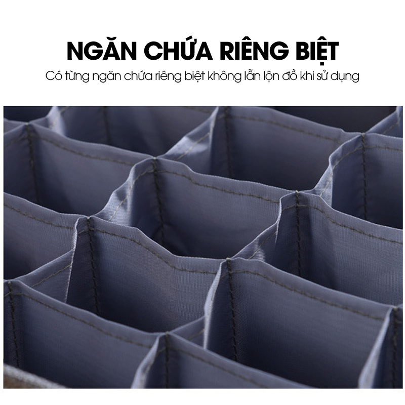 Hộp đựng đồ lót 30 ngăn có nắp đậy khóa kéo chống ẩm chống bụi LH-3344