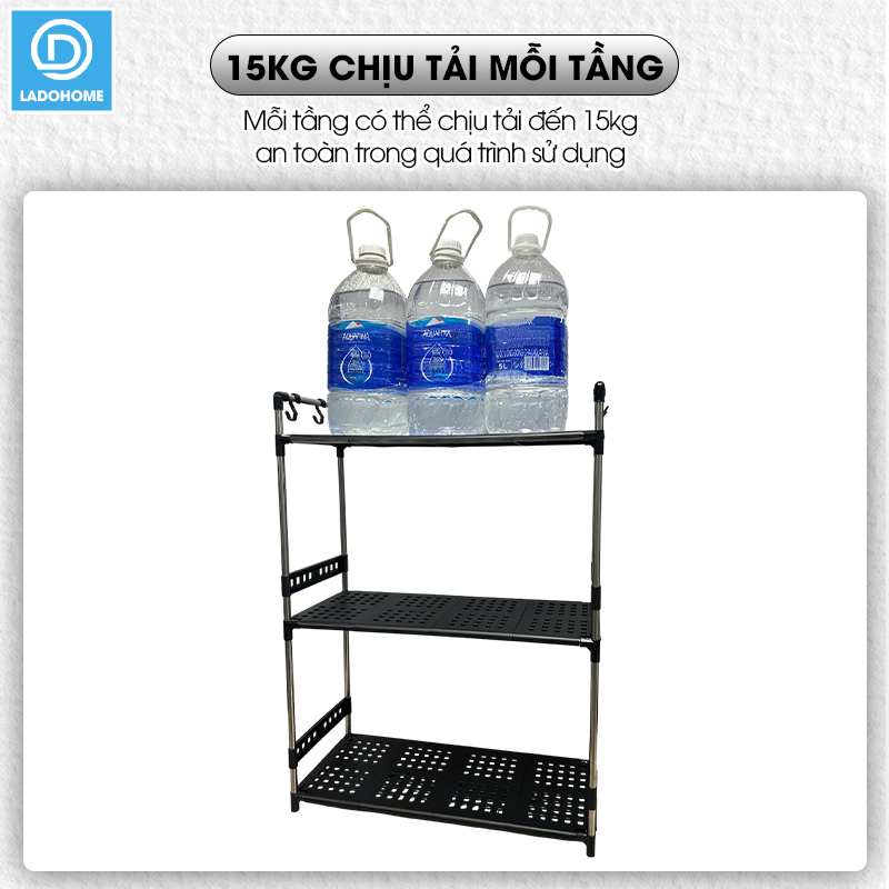 Kệ nhà bếp, kệ để đồ gia dụng nồi cơm điện, lò vi sóng, nồi chiên không dầu LD-3642, khung inox không rỉ chịu tải lớn