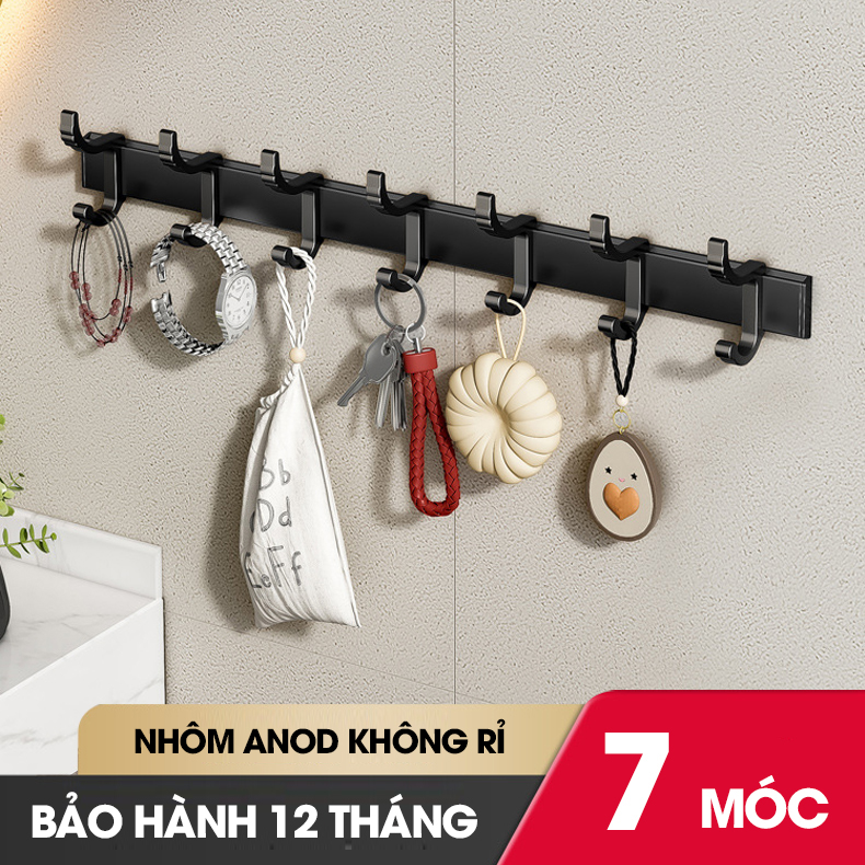 Móc treo dán tường treo quần áo, túi sách, vật dụng trong nhà RX04 Nhôm Anod không rỉ
