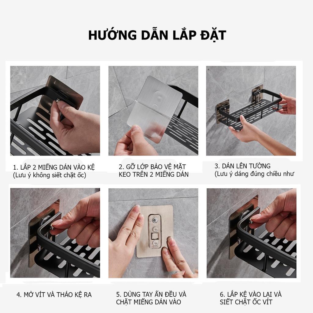Kệ nhà tắm treo tường SQ-6228 nhôm anod không rỉ