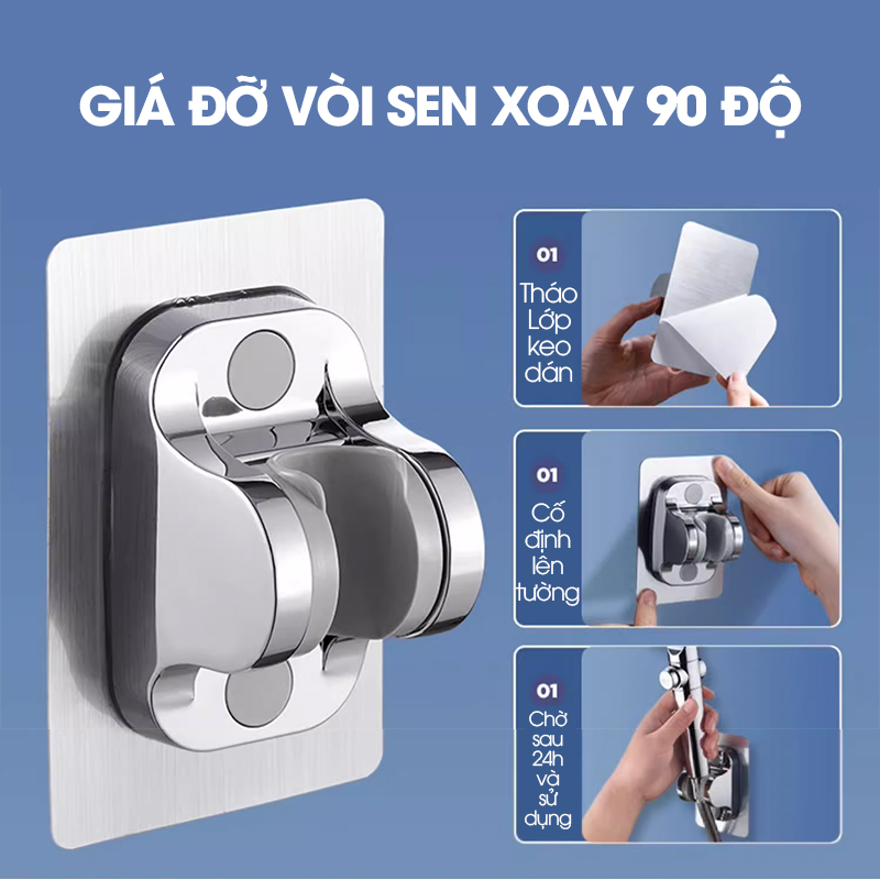 Bộ vòi sen tăng áp 4 chế độ SQ-9002 nhựa ABS + kèm lõi lọc, ống nối 1.5m và giá đỡ