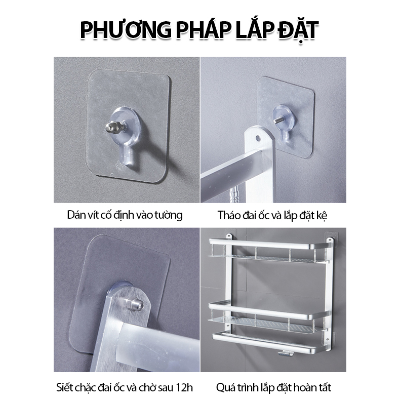 Vít dán tường không cần khoan đục để treo vật dụng, kệ nhà tắm nhà bếp
