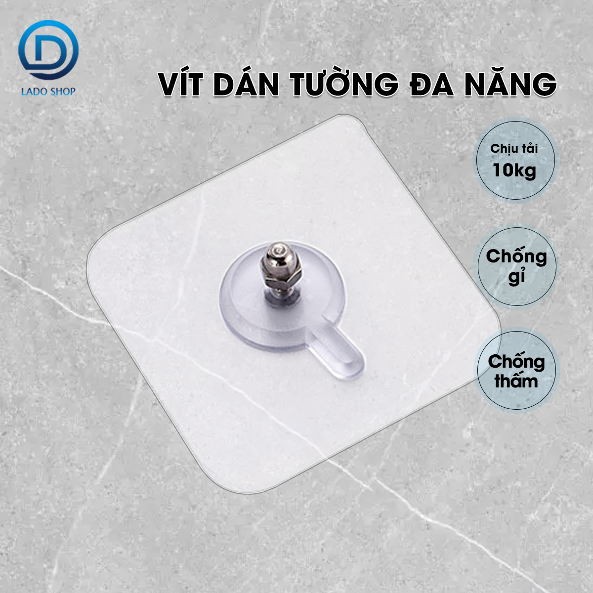 Vít dán tường không cần khoan đục để treo vật dụng, kệ nhà tắm nhà bếp