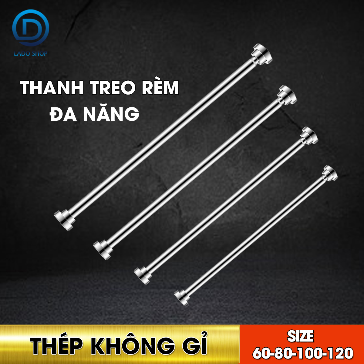 Thanh treo rèm nhà tắm, cửa sổ, ban công thanh treo quần áo thép không ...